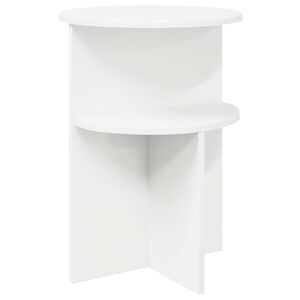 vidaXL Oldal asztal t&aacute;rol&oacute;val Feh&eacute;r &Oslash; 39,5 x 55 cm Szerelt Fa