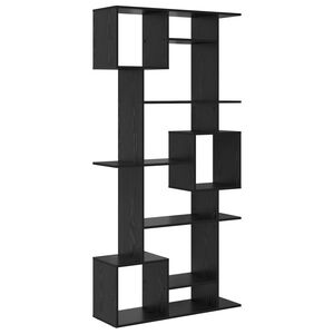 vidaXL K&ouml;nyvespolc 9 szintes 92 x 29 x 188 cm Szerelt Fa Fekete t&ouml;lgy