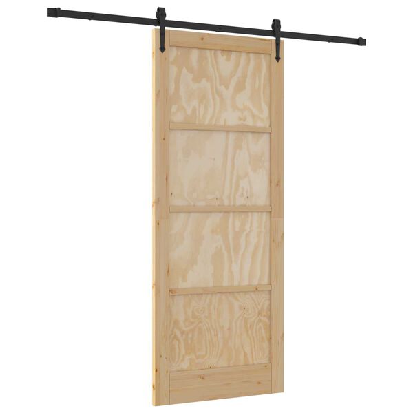 vidaXL Cs&uacute;sz&oacute; ajt&oacute; ORKDAL Barna 86 x 211 cm T&ouml;m&ouml;r fenyőfa