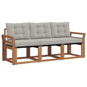 vidaXL K&uuml;lt&eacute;ri kanap&eacute; szett 3 pcs Term&eacute;szetes &eacute;s Vil&aacute;gossz&uuml;rke