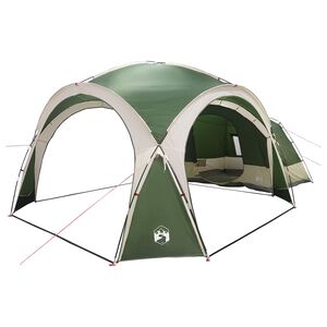 vidaXL Oldals&aacute;tor tetővel Z&ouml;ld 410 x 410 x 250 cm Poli&eacute;szter &eacute;s ac&eacute;l