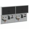 vidaXL Szerszámszekrény és pegboard szett polcokkal 6 pcs Fekete