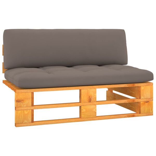 vidaXL m&eacute;zbarna impregn&aacute;lt fenyőfa kerti k&ouml;z&eacute;pső raklapkanap&eacute;