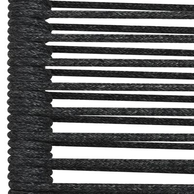 vidaXL 5-részes fekete kültéri pamut kötél és acél étkezőgarnitúra