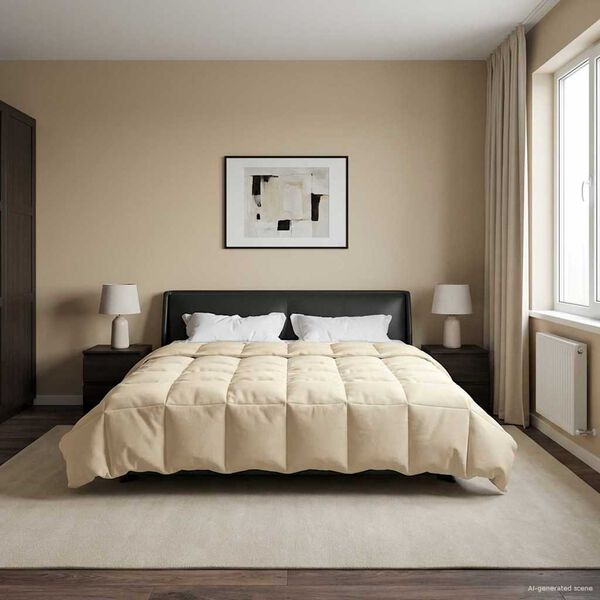 vidaXL Teljes &eacute;ves takar&oacute; S&ouml;v&eacute;nyes Kr&eacute;m 200 x 200 cm Mikrosz&aacute;l