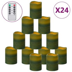 vidaXL 24 db l&aacute;ngmentes meleg feh&eacute;r LED-es gyertya t&aacute;vir&aacute;ny&iacute;t&oacute;val