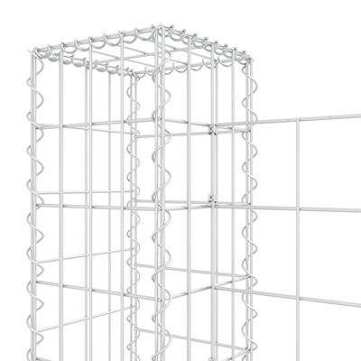 vidaXL U-alakú vas gabionkosár 3 oszloppal 260 x 20 x 100 cm
