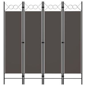 vidaXL antracitsz&uuml;rke 4 paneles parav&aacute;n 160 x 180 cm