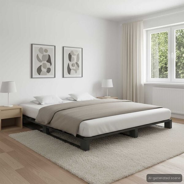 vidaXL sz&uuml;rke t&ouml;m&ouml;r fenyőfa raklap &aacute;gykeret 200 x 200 cm