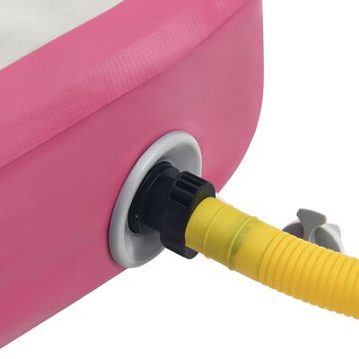 vidaXL rózsaszín PVC felfújható tornamatrac pumpával 500 x 100 x 15 cm