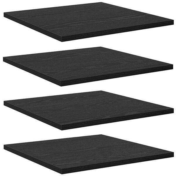 vidaXL Polcos k&ouml;nyvespolc 4 pcs Fekete 40 x 40 x 1,5 cm Faanyag