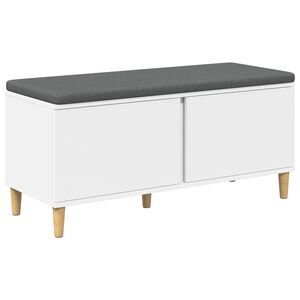 vidaXL Előt&eacute;r pad p&aacute;rn&aacute;val t&aacute;rol&oacute;val ajt&oacute;val Feh&eacute;r 100 x 38 x 46 cm