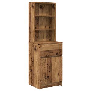 vidaXL antik fa sz&iacute;nű szerelt fa &eacute;jjeliszekr&eacute;ny 39x35x125 cm