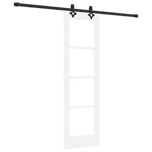vidaXL Cs&uacute;sz&oacute; ajt&oacute; Feh&eacute;r 61 x 198,5 cm T&ouml;m&ouml;r fenyőfa &eacute;s &uuml;veg