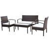 vidaXL 4-r&eacute;szes barna polyrattan kerti b&uacute;torszett p&aacute;rn&aacute;kkal