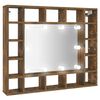 vidaXL f&uuml;st&ouml;s t&ouml;lgy sz&iacute;nű t&uuml;kr&ouml;s szekr&eacute;ny LED-ekkel 91 x 15 x 76,5 cm