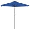 vidaXL azúrkék kerti napernyő LED-del és acél rúddal 225x225x212 cm