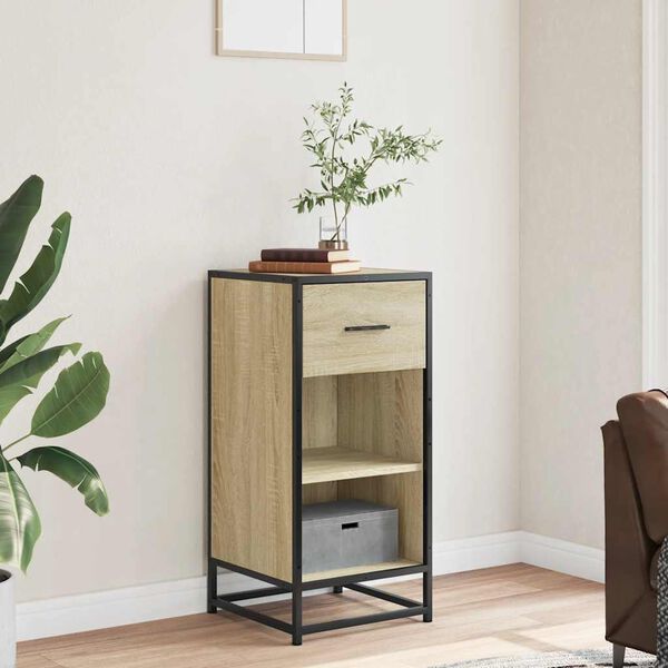 vidaXL sonoma t&ouml;lgy sz&iacute;nű szerelt fa t&aacute;lal&oacute;szekr&eacute;ny 35,5 x 35 x 76 cm