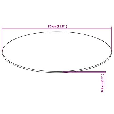 vidaXL edzett üveg asztallap kerek 300 mm