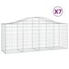 vidaXL 7 db &iacute;ves horganyzott vas gabion kos&aacute;r 200x50x80/100 cm