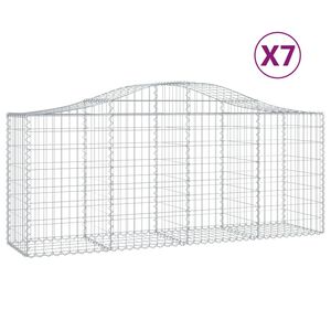 vidaXL 7 db &iacute;ves horganyzott vas gabion kos&aacute;r 200x50x80/100 cm