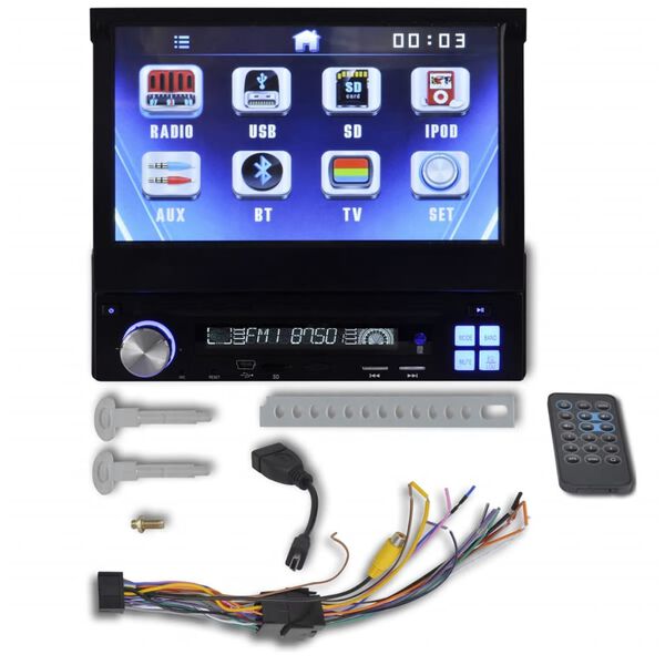 &Eacute;rintős Aut&oacute; Sztere&oacute; 1 DIN 7 MP3 M&eacute;dia lej&aacute;tsz&oacute; Bluetooth