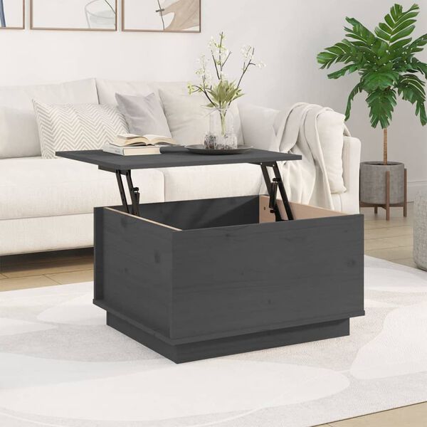 vidaXL szürke tömör fenyőfa dohányzóasztal 60x50x35 cm