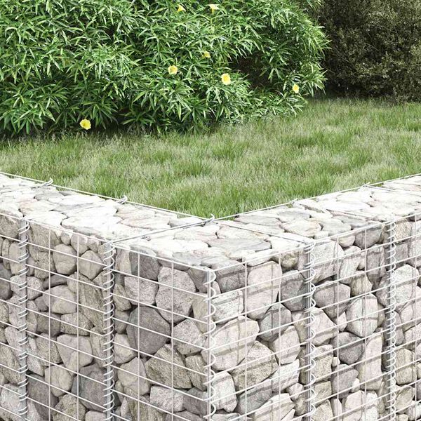 vidaXL 3 db vas gabion magaságyás 30 x 30 x 200 cm