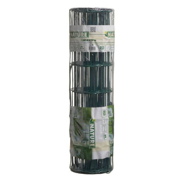 Nature z&ouml;ld t&eacute;glalap műanyag bevonat&uacute; ac&eacute;l dr&oacute;th&aacute;l&oacute; 0,6 x 10 m