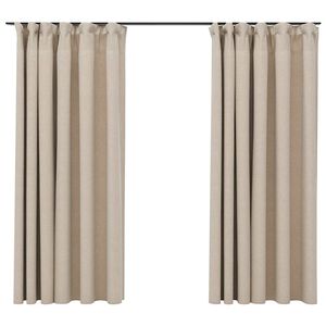 vidaXL 2 db b&eacute;zs v&aacute;szonhat&aacute;s&uacute; s&ouml;t&eacute;t&iacute;tőf&uuml;gg&ouml;ny kamp&oacute;kkal 140 x 175 cm