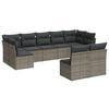 vidaXL 9 r&eacute;szes sz&uuml;rke polyrattan kerti &uuml;lőgarnit&uacute;ra p&aacute;rn&aacute;kkal