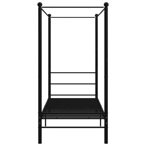 vidaXL fekete fém baldachinos ágykeret 100 x 200 cm