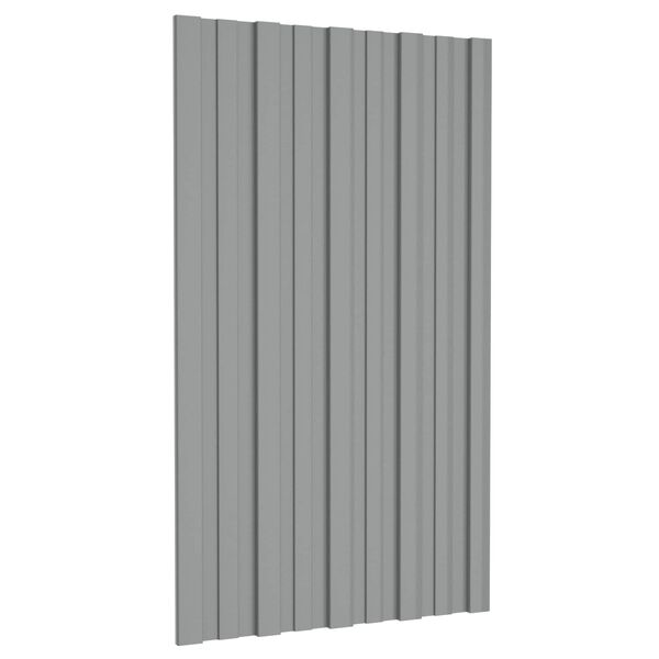 vidaXL Tetőpanel 12 pcs Sz&uuml;rke 80 x 45 cm Horganyzott ac&eacute;l
