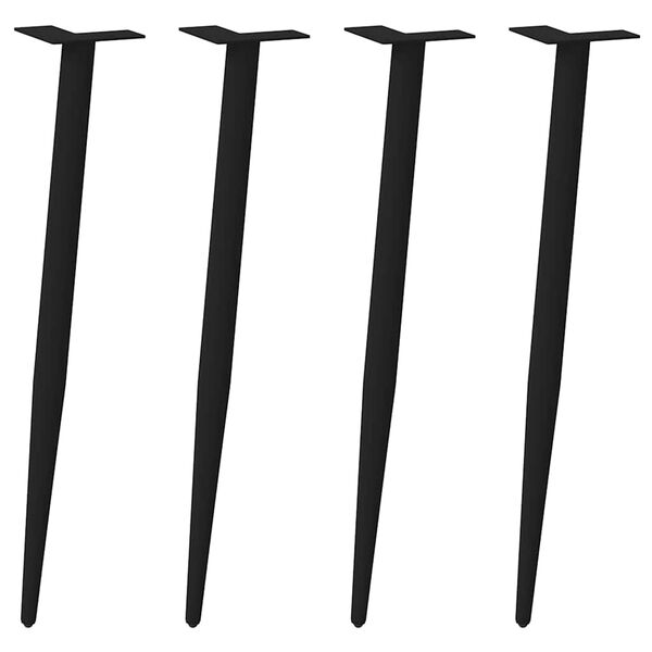 vidaXL 4 db k&uacute;pos alak&uacute; fekete ac&eacute;l konzolasztal l&aacute;b 72-73 cm