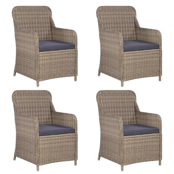 vidaXL 5 r&eacute;szes barna kerti &eacute;tkezőgarnit&uacute;ra