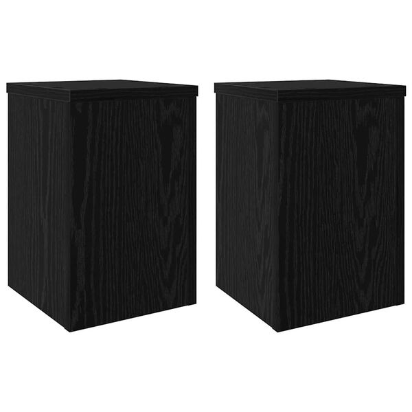vidaXL N&ouml;v&eacute;ny&aacute;llv&aacute;ny 2 pcs Fekete t&ouml;lgy 20 x 20 x 30 cm Faanyag
