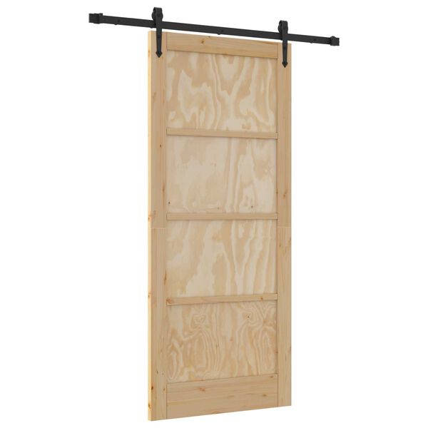 vidaXL Cs&uacute;sz&oacute; ajt&oacute; ORKDAL Barna 86 x 198,5 cm T&ouml;m&ouml;r fenyőfa