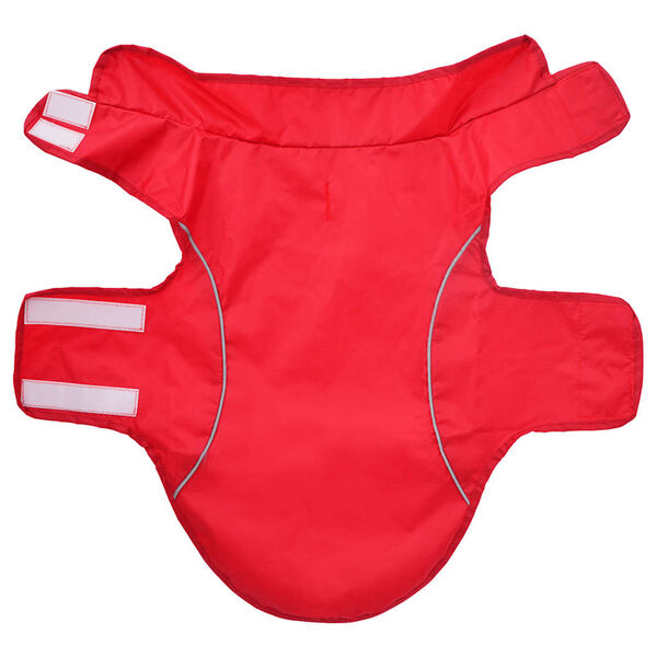 vidaXL piros poliészter kutya esőkabát fényvisszaverő csíkokkal XS