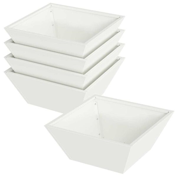 vidaXL Kerti cser&eacute;p 5 pcs Feh&eacute;r 40 x 40 x 15 cm Hidegen hengerelt ac&eacute;l