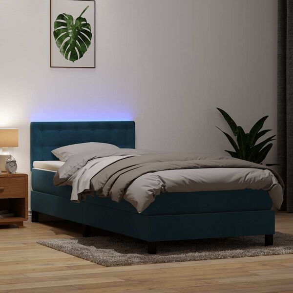 vidaXL s&ouml;t&eacute;tk&eacute;k b&aacute;rsony rug&oacute;s &eacute;s LED-es &aacute;gy matraccal 100x220 cm