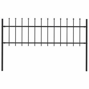 vidaXL fekete ac&eacute;l Woerden kerti ker&iacute;t&eacute;s l&aacute;ndzs&aacute;s tetejű 170 x 60 cm