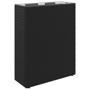 vidaXL Magas Vir&aacute;gtart&oacute; Fekete 55 x 22 x 70 cm polirattan