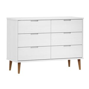 vidaXL MOLDE feh&eacute;r t&ouml;m&ouml;r fenyőfa fi&oacute;kos szekr&eacute;ny 113 x 40 x 80 cm