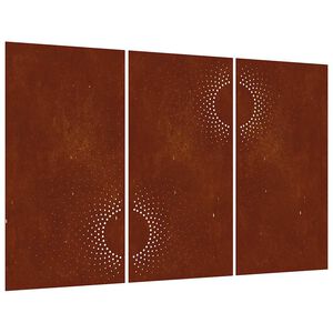 vidaXL 3 db napmint&aacute;s corten ac&eacute;l kerti fald&iacute;sz 105 x 55 cm