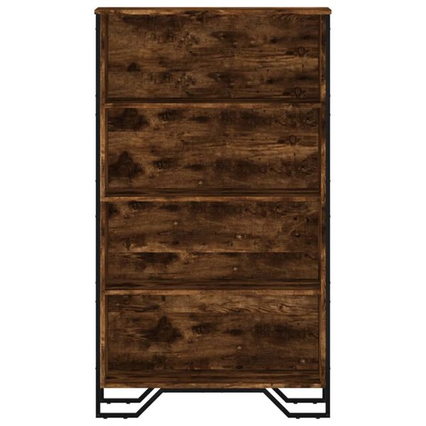 vidaXL f&uuml;st&ouml;s t&ouml;lgy sz&iacute;nű szerelt fa k&ouml;nyvszekr&eacute;ny 80 x 31 x 137,5 cm