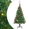 vidaXL Mű kar&aacute;csonyfa 150 LED-del Z&ouml;ld 120 cm PVC &eacute;s Ac&eacute;l &eacute;s Műanyag