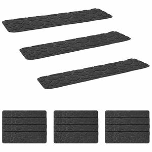 vidaXL L&eacute;pcsőszőnyegek 15 db 76 x 20 cm S&ouml;t&eacute;tsz&uuml;rke Poli&eacute;szter