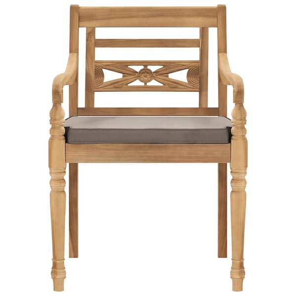 vidaXL 5 r&eacute;szes t&iacute;kfa kerti &eacute;tkezőgarnit&uacute;ra s&ouml;t&eacute;tsz&uuml;rke p&aacute;rn&aacute;kkal