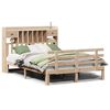 vidaXL t&ouml;m&ouml;r fenyőfa k&ouml;nyvespolcos &aacute;gy matrac n&eacute;lk&uuml;l 140 x 190 cm