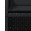 vidaXL 5 r&eacute;szes fekete polyrattan kerti &eacute;tkezőgarnit&uacute;ra p&aacute;rn&aacute;kkal